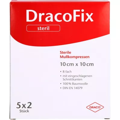 DRACOFIX PEEL Sterile gauze swabs 10x10 cm, 8-ply, 5x2 pcs DRACOFIX PEEL Sterile gauze swabs 10x10 cm, 8-ply, 5x2 pcs