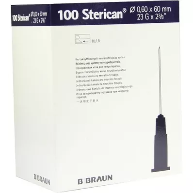 STERICAN Cannulas 23 Gx2 2/5 0.6x60 mm, 100 pieces STERICAN Cannulas 23 Gx2 2/5 0.6x60 mm, 100 pieces