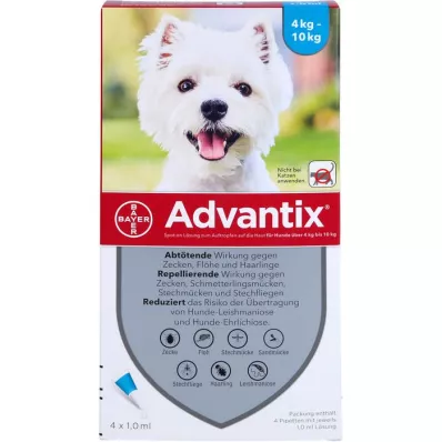 ADVANTIX Spot-on Lsg.z.Auftr.a.d.H.f.Dog 4-10 kg, 4 pcs ADVANTIX Spot-on Lsg.z.Auftr.a.d.H.f.Dog 4-10 kg, 4 pcs