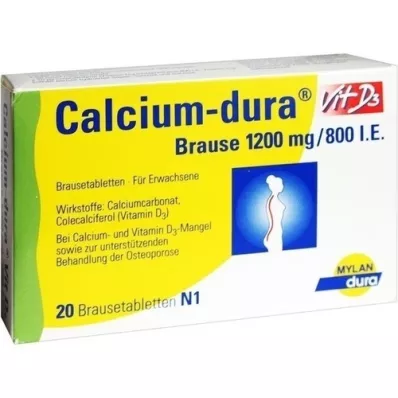 CALCIUM DURA Vit D3 Effervescent 1200 mg/800 IU, 20 pcs CALCIUM DURA Vit D3 Effervescent 1200 mg/800 IU, 20 pcs