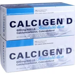 CALCIGEN D 600 mg/400 IU chewable tablets, 200 pcs