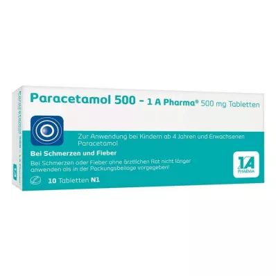 PARACETAMOL 500-1A Pharma tablets, 10 pc PARACETAMOL 500-1A Pharma tablets, 10 pc