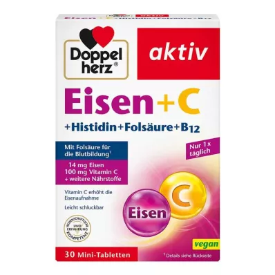 DOPPELHERZ Iron+Vit.C+L-Histidine Tablets, 30 pcs DOPPELHERZ Iron+Vit.C+L-Histidine Tablets, 30 pcs
