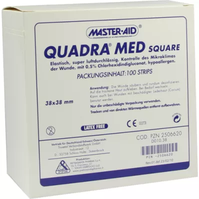 QUADRA MED square 38x38 mm strips Master Aid, 100 pcs