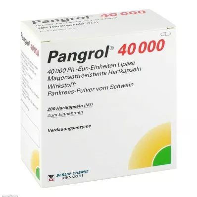 PANGROL 40.000 hard caps with enteric-coated pell, 200 pcs