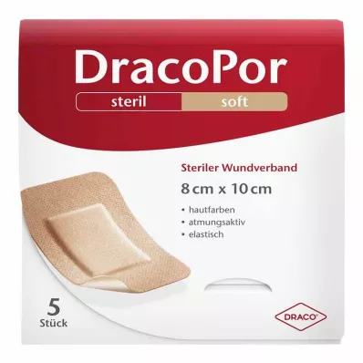 DRACOPOR Wound dressing 8x10 cm sterile skin-coloured, 5 pcs