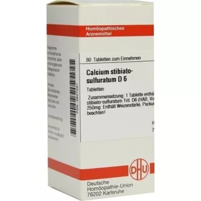 CALCIUM STIBIATO sulphuratum D 6 tablets, 80 pcs