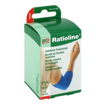 RATIOLINE acute fixation bandage cohesive 8 cmx4 m blue, 1 pc RATIOLINE acute fixation bandage cohesive 8 cmx4 m blue, 1 pc