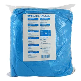 BESUCHERKITTEL with knitted cuff to bind 120x144 cm blue, 10 pcs
