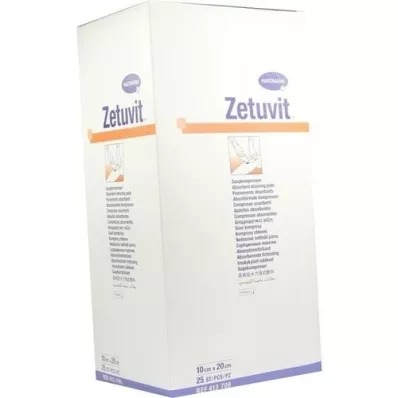 ZETUVIT Absorbent compresses sterile 10x20 cm, 25 pcs