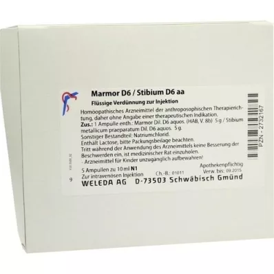 MARMOR D 6/Stibium D 6 aa Ampoules, 5X10 ml
