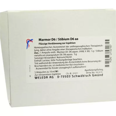 MARMOR D 6/Stibium D 6 aa Ampoules, 5X10 ml