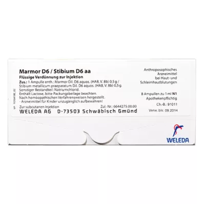 MARMOR D 6/Stibium D 6 aa Ampoules, 50X10 ml