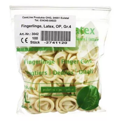 FINGERLING Latex OP Size 4, 100 pcs