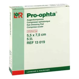 PRO-OPHTA Compresses 5.5x7.5 cm sterile single, 5 pcs