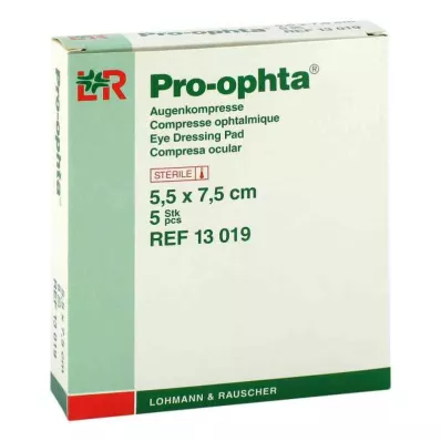 PRO-OPHTA Compresses 5.5x7.5 cm sterile single, 5 pcs