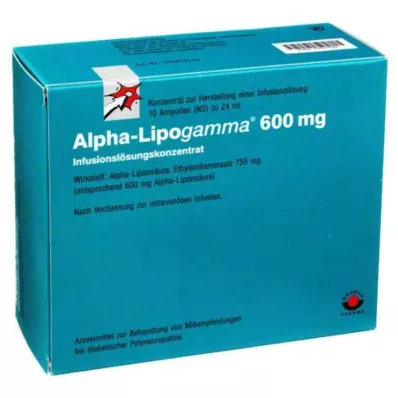 ALPHA-LIPOGAMMA 600 mg infusion solution concentrate, 10X24 ml ALPHA-LIPOGAMMA 600 mg infusion solution concentrate, 10X24 ml