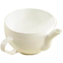 KRANKENTASSE Plastic w. 2 handles white, 1 pc