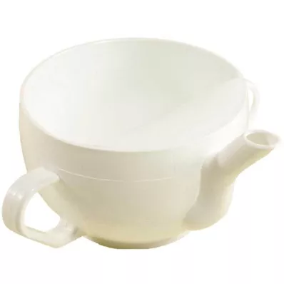 KRANKENTASSE Plastic w. 2 handles white, 1 pc