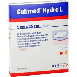CUTIMED Hydro L Hydrocolloid dressing thin 5x25 cm, 12 pcs