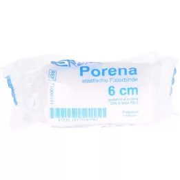 PORENA Elastic gauze bandage 6 cm white with cello, 1 pc