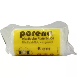 PORENA Elastic gauze bandage 6 cm white with cello, 1 pc