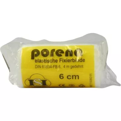 PORENA Elastic gauze bandage 6 cm white with cello, 1 pc PORENA Elastic gauze bandage 6 cm white with cello, 1 pc