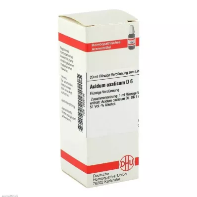 ACIDUM OXALICUM D 6 Dilution, 20 ml ACIDUM OXALICUM D 6 Dilution, 20 ml