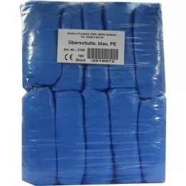 ÜBERSCHUHE Disposable plastic blue, 100 pcs