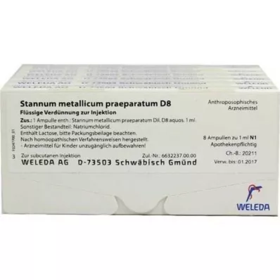 STANNUM METALLICUM praeparatum D 8 Ampoules, 48X1 ml