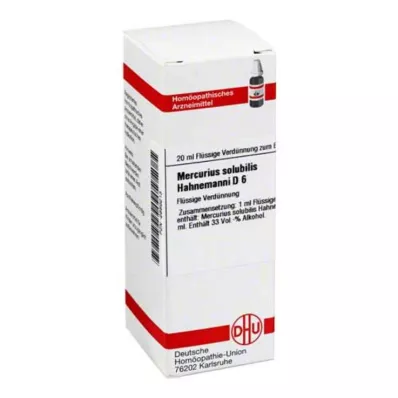 MERCURIUS SOLUBILIS Hahnemanni D 6 Dilution, 20 ml MERCURIUS SOLUBILIS Hahnemanni D 6 Dilution, 20 ml