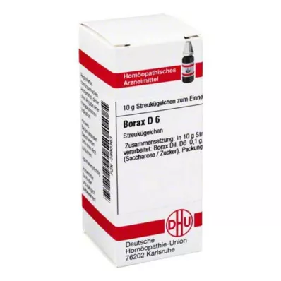 BORAX D 6 globules, 10 g