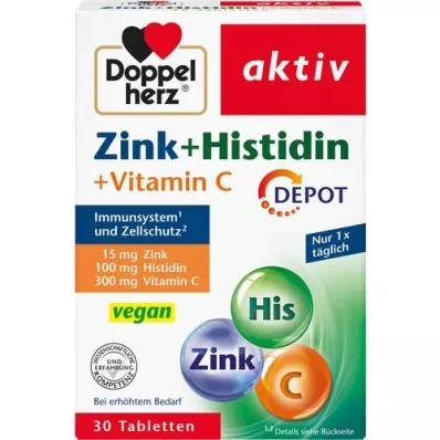 DOPPELHERZ Zinc+Histidine Depot Tablets active, 30 pcs