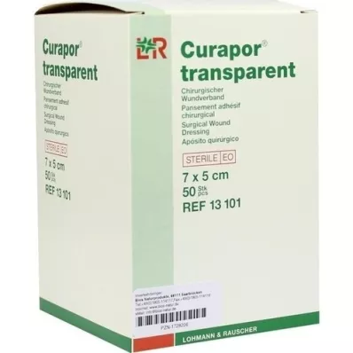 CURAPOR Wound dressing sterile transparent 5x7 cm, 50 pcs