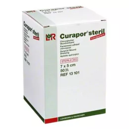 CURAPOR Wound dressing sterile transparent 5x7 cm, 50 pcs