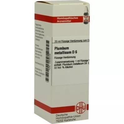 PLUMBUM METALLICUM D 6 Dilution, 20 ml