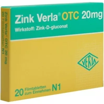 ZINK VERLA OTC 20 mg film-coated tablets, 20 pcs