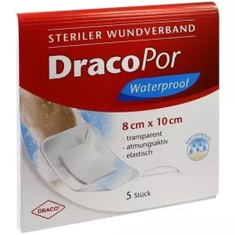 DRACOPOR waterproof wound dressing 8x10 cm sterile, 5 pcs