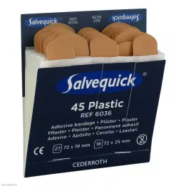 SALVEQUICK Plaster Strips waterproof Refill 6036, 45 pcs