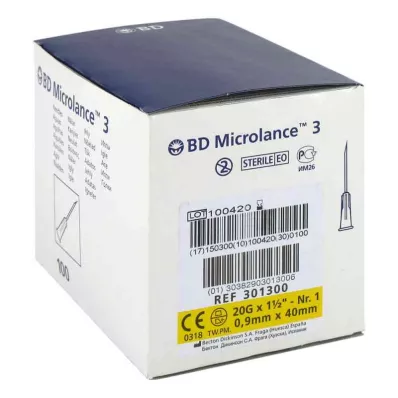 BD MICROLANCE Cannula 20 G 1 1/2 0.9x40 mm, 100 pcs BD MICROLANCE Cannula 20 G 1 1/2 0.9x40 mm, 100 pcs