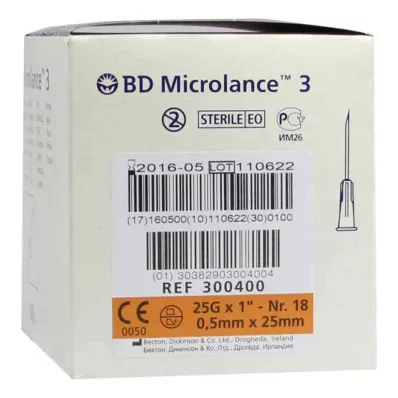 BD MICROLANCE Cannula 25 G 1 0.5x25 mm, 100 pcs