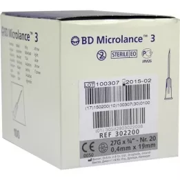 BD MICROLANCE Cannula 27 G 3/4 0.4x19 mm, 100 pcs