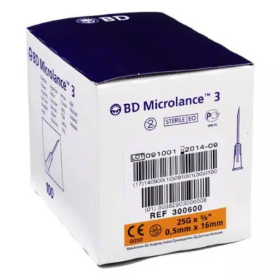 BD MICROLANCE Cannula 25 G 5/8 0.5x16 mm, 100 pcs