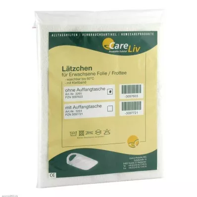 LÄTZCHEN Extended foil/towelling white with Velcro tape, 1 pc LÄTZCHEN Extended foil/towelling white with Velcro tape, 1 pc