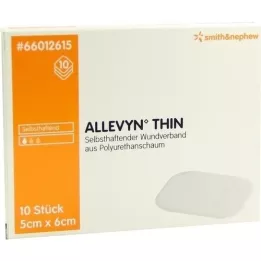 ALLEVYN Thin 5x6 cm thin wound dressing, 10 pcs
