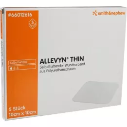 ALLEVYN Thin 10x10 cm thin wound dressing, 5 pcs