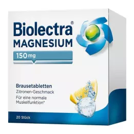 BIOLECTRA Magnesium 150 mg Lemon Effervescent Tablets, 20 pcs