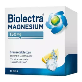 BIOLECTRA Magnesium 150 mg Lemon Effervescent Tablets, 40 pcs