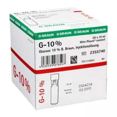 GLUCOSE 10% B.Braun Mini Plasco connect Inj. solution, 20X10 ml GLUCOSE 10% B.Braun Mini Plasco connect Inj. solution, 20X10 ml