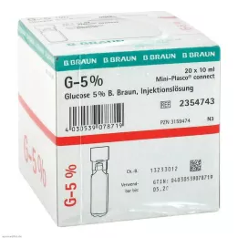 GLUCOSE 5% B.Braun Mini Plasco connect Inj. solution, 20X10 ml